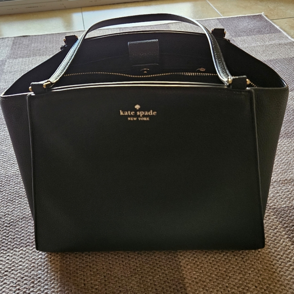 Kate Spade Brim Laptop Tote in Black Pebbled Leather - Picture 5 of 16